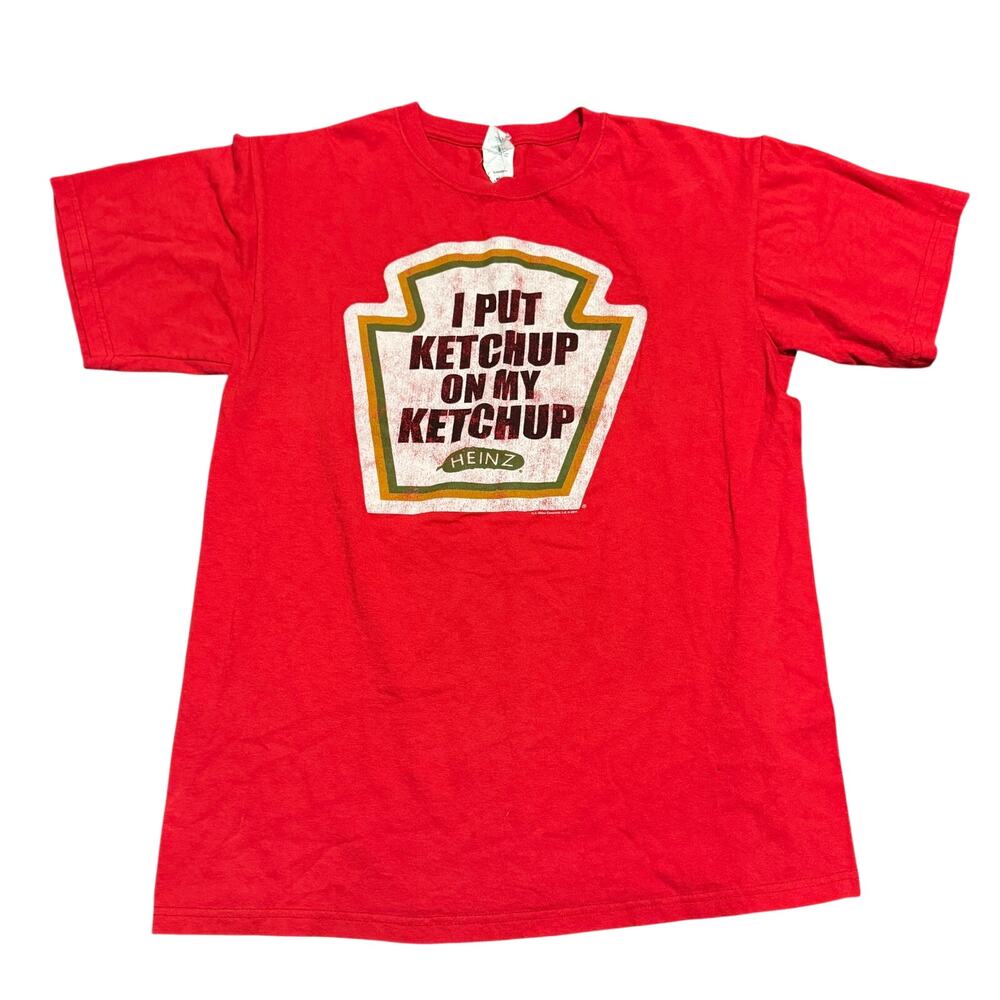 Vintage 2011 Heinz Ketchup TShirt Mens M Red I Put Ketchup On My Ketchup Graphic